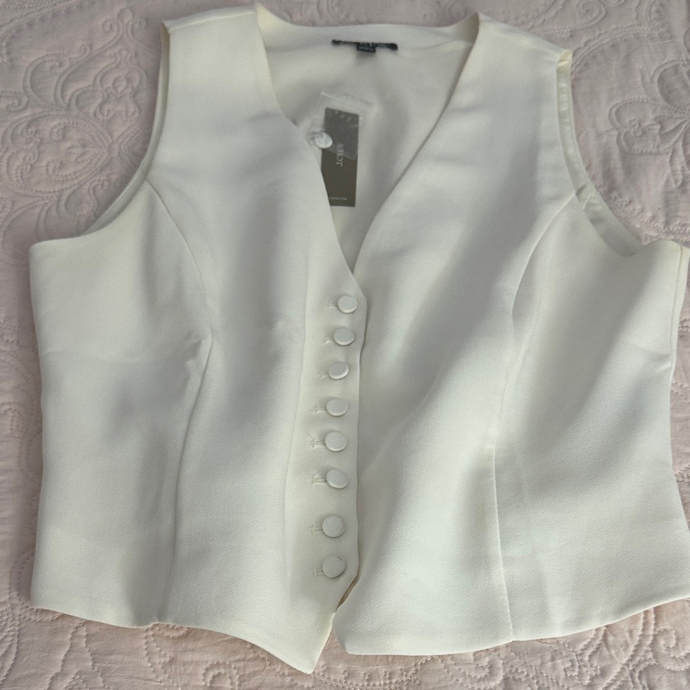 JCrew Elegant White Vest